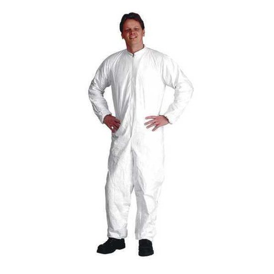 Picture of COLLARED DISPOSABLE COVERALLS-  M-  25 PK-  WHITE