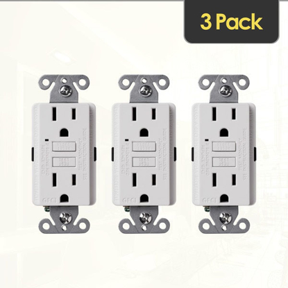 Picture of 3 PK. SELF-TESTING GFCI OUTLETS
