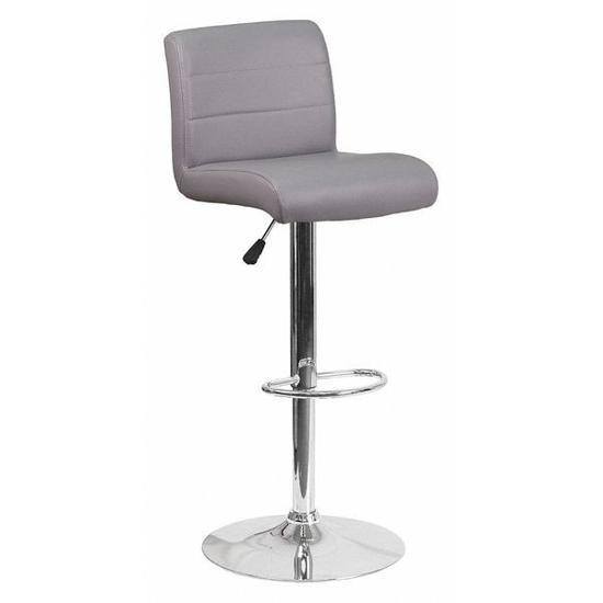 Picture of FLASH FURNITURE GRAY VINYL ADJ HT BARSTOOL