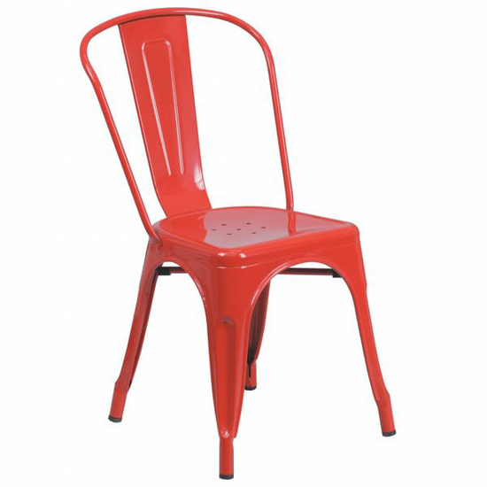 Picture of RED METAL INDOOR OUTDOOR CHAIR