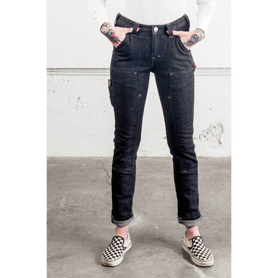 Picture of WOMEN HEATHERED BLACK DENIM W ORK PANTS