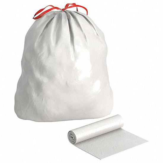 Picture of TRASH BAG- 20 TO 30 GAL- LLDPE- CORELESS ROLL- WHITE- PK 150