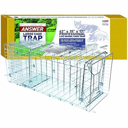 Picture of LIVE ANIMAL TRAP- USED FOR ARMADILLOS- COYOTES- FOXES