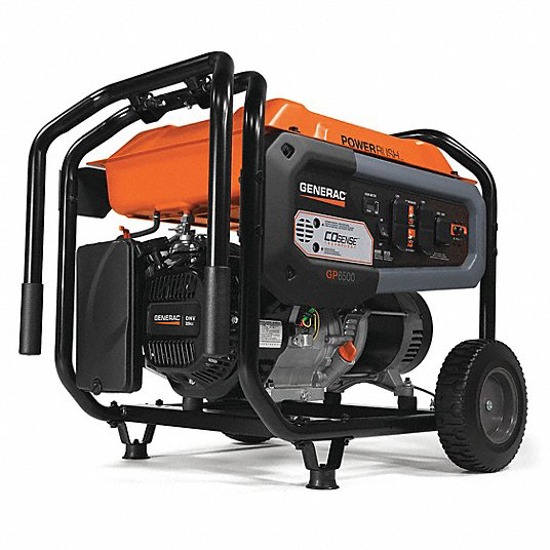 Picture of GENERAC PORTABLE GENERATOR- GASOLINE- 6-500 W- 8-125 W- 120/240V AC- 54.2/27.1- RECOIL- 10.5 HR- EPA