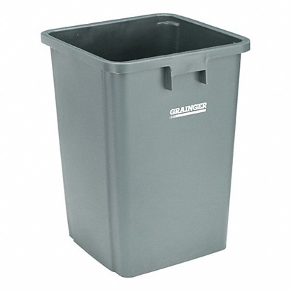 Picture of 19 GAL SQUARE TRASH CAN- PLASTIC- GRAY