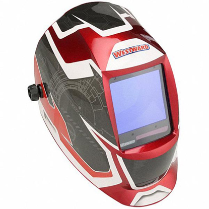 Picture of WELDING HELMET- AUTO-DARKENING- 4 ARC SENSORS- GRAPHIC- BLACK/RED/WHITE- W5-13- ANALOG