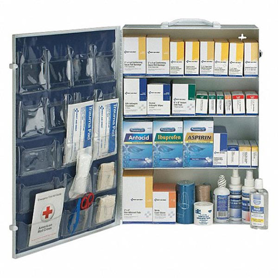 Picture of FIRST AID ONLY FIRST AID CABINET- INDUSTRIAL- 200 PEOPLE SERVED PER KIT- UNITIZED- 1-436 COMPONENTS