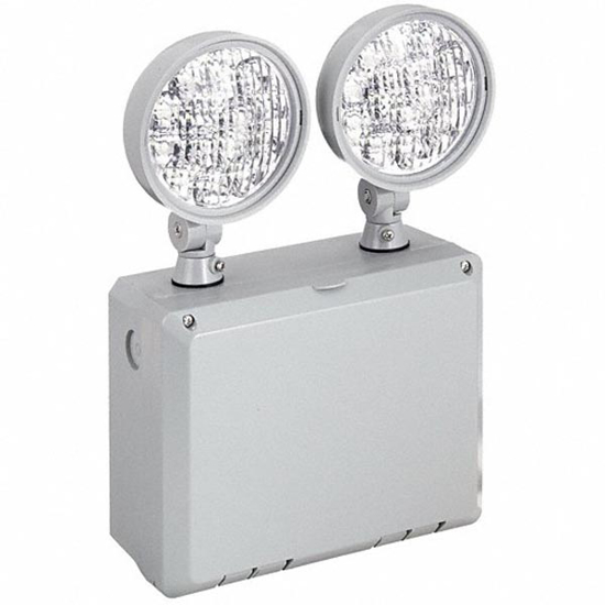 Picture of EMERGENCY LIGHT- 1.9 W LAMP WATT- 7.5 W EMERGENCY WATT- 120V AC- 2 LAMP HEADS- PLASTIC- SURFACE- LED