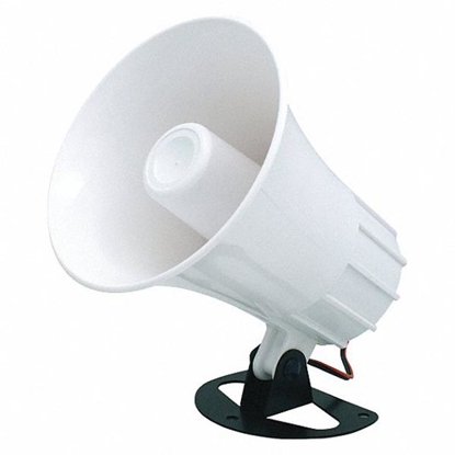 Picture of WEATHERPROOF ALARM SIREN- 6 TO 12V DC- 115 DB DECIBELS- INDOOR/OUTDOOR- PIVOT/SWIVEL- 5.25 IN HT