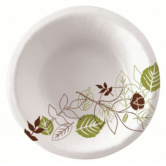 Picture of 12 OZ ROUND PAPER BOWL- WHITE/BROWN/GREEN- 500 PK