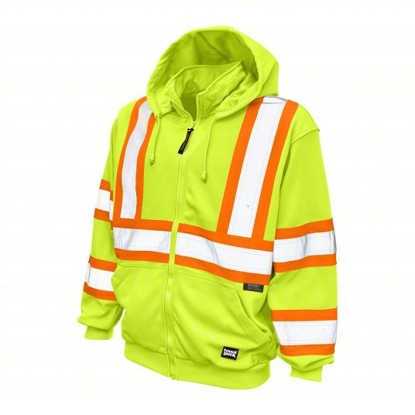 Picture of HIGH VISIBILITY HOODED SWEATSHIRT, S, GREEN/YELLOW