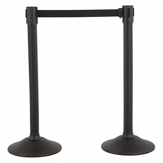 Picture of BARRIER POST WITH BELT- HDPE- BLACK- PR