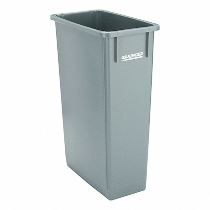 Picture of TRASH CAN- 23 GAL- STATIONARY- RECTANGULAR- PLASTIC- GRAY