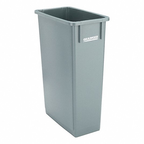 Picture of TRASH CAN- 23 GAL- STATIONARY- RECTANGULAR- PLASTIC- GRAY