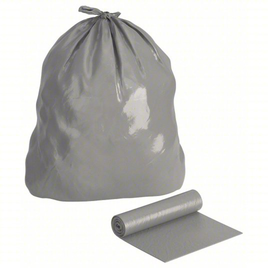 Picture of TRASH BAG- 56 GAL- LLDPE- CORELESS ROLL- GRAY- PK 100