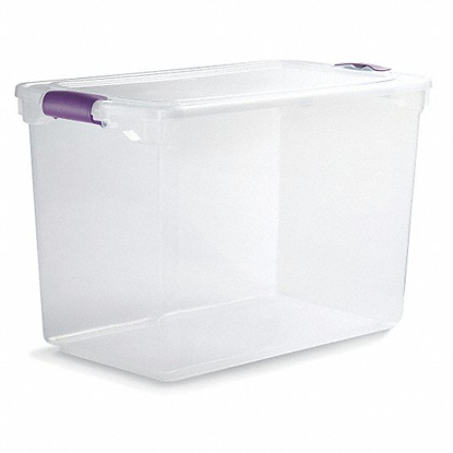 Picture of STORAGE TOTE- COLOR CLEAR- OUTSIDE HEIGHT 18 1/4 IN- OUTSID