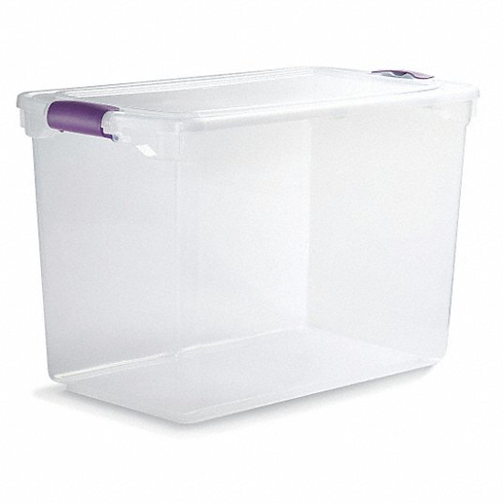 Picture of STORAGE TOTE- COLOR CLEAR- OUTSIDE HEIGHT 18 1/4 IN- OUTSID