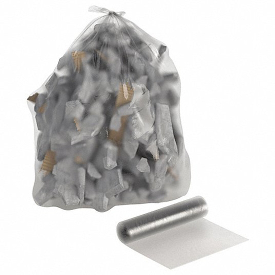 Picture of TRASH BAG- 60 GAL- SUPER HEXENE HAO- CORELESS ROLL- CLEAR-