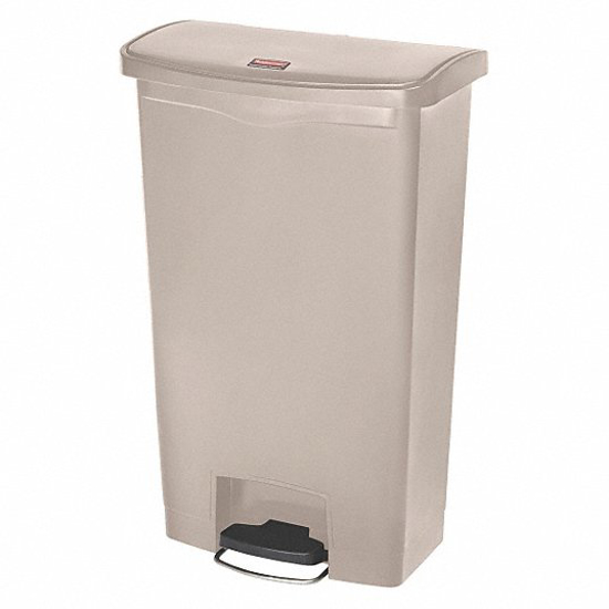 Picture of 18 GAL RECTANGULAR STEP CAN- PLASTIC- BEIGE