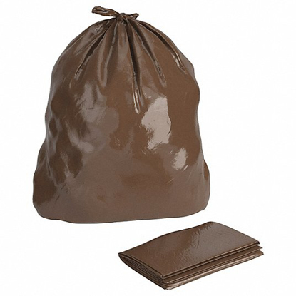 Picture of RECYCLED MATERIAL TRASH BAG- 60 GAL- LLDPE- BROWN- PK 100