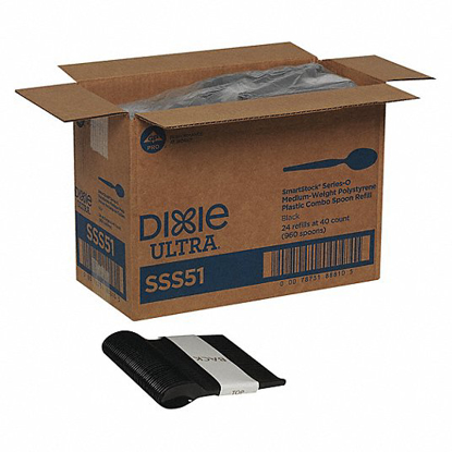Picture of SPOON- BLACK- MEDIUM WEIGHT- PLASTIC- UNWRAPPED- PK 960