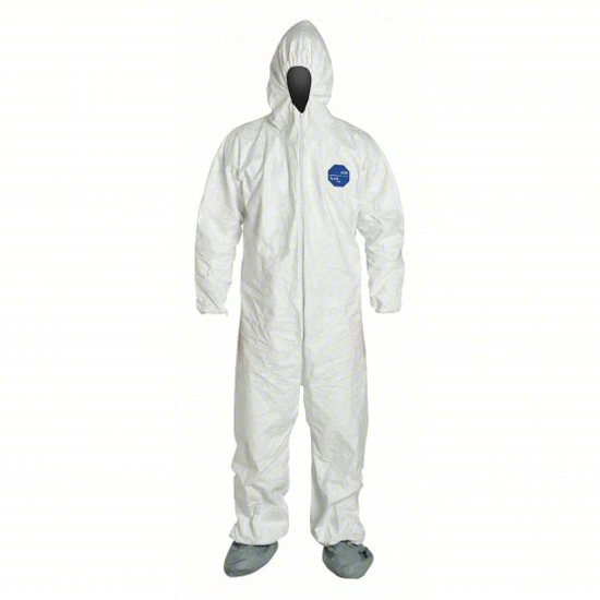 Picture of HOODED CHEMICAL RESISTANT COVERALLS: 5XL, CASE OF 25