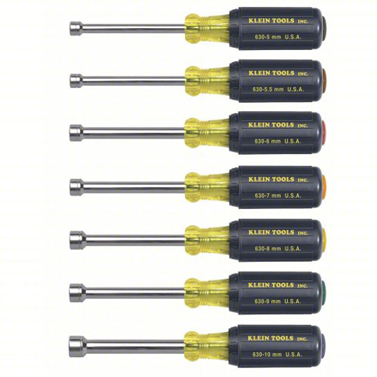 Picture of NUT DRIVER SET- YELLOW WITH BLACK GRIP- NUMBER OF PIECES 7