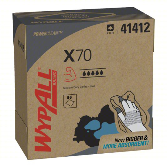 Picture of DRY WIPE- WYPALL(R) X70- 8 1/4 IN X 16 3/4 IN- NUMBER OF SHEETS 100- BLUE- PK 10