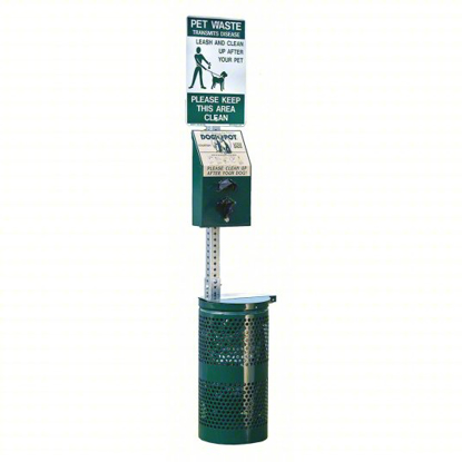 Picture of 10 GAL ROUND PET WASTE STATION- METAL- GREEN