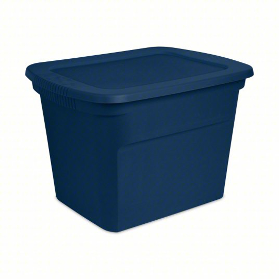 Picture of STORAGE TOTE, 18 GAL, BLUE/BLUE, PACK OF 8