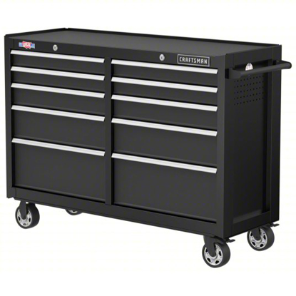 Picture of ROLLING TOOL CABINET: BLACK / BLACK 10 DRAWERS