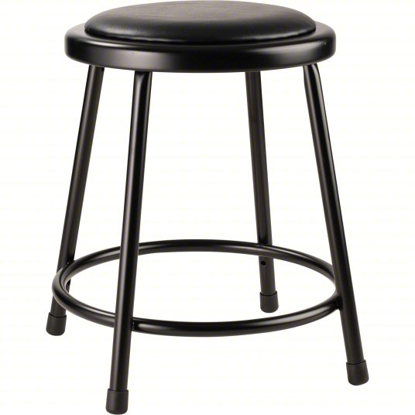Picture of BLACK VINYL STOOL,18 IN, BACKLESS, INCLUDES FOOTRING