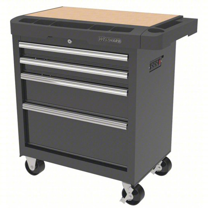 Picture of WESTWARD ROLLING TOOL CABINET- GLOSS BLACK- 34 3/8 IN W X 19 1/2 IN D X 33 5/16 IN H- BLACK