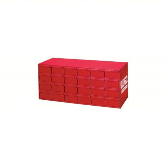 Picture of DURHAM MFG DRAWER BIN CABINET- 33 3/4 IN X 11 3/4 IN X 14 1/2 IN- 24 DRAWERS- STACKABLE- STEEL- GRAY