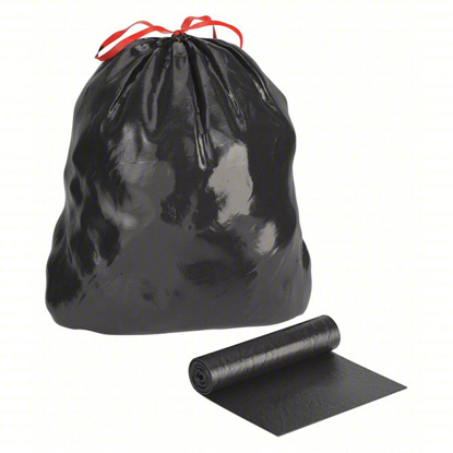 Picture of TRASH BAG- 56 GAL- LLDPE- CORELESS ROLL- BLACK- PK 100