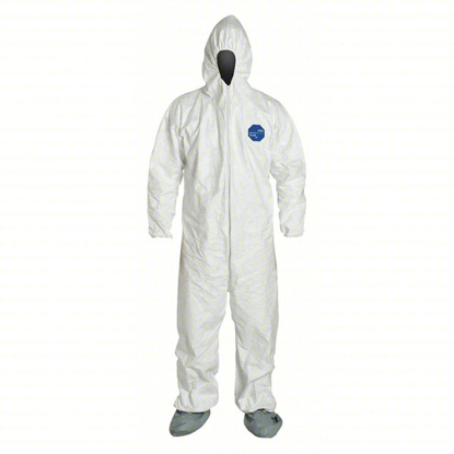 Picture of HOODED CHEMICAL RESISTANT COVERALLS: 4XL, CASE OF 25