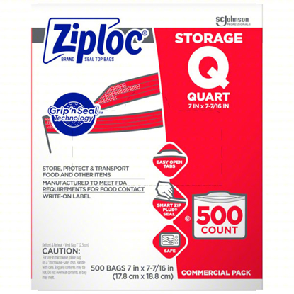 Picture of RECLOSABLE POLY BAG- ZIP SEAL- POLYETHYLENE- PK 500