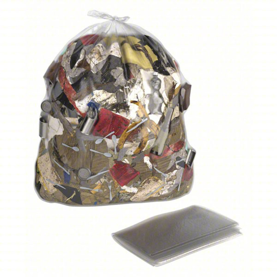 Picture of TRASH BAG- 45 GAL- LLDPE- FLAT PACK- CLEAR- PK 125