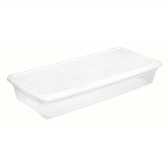Picture of STORAGE TOTE- COLOR CLEAR/WHITE- OUTSIDE HEIGHT 6 1/8 IN- OU